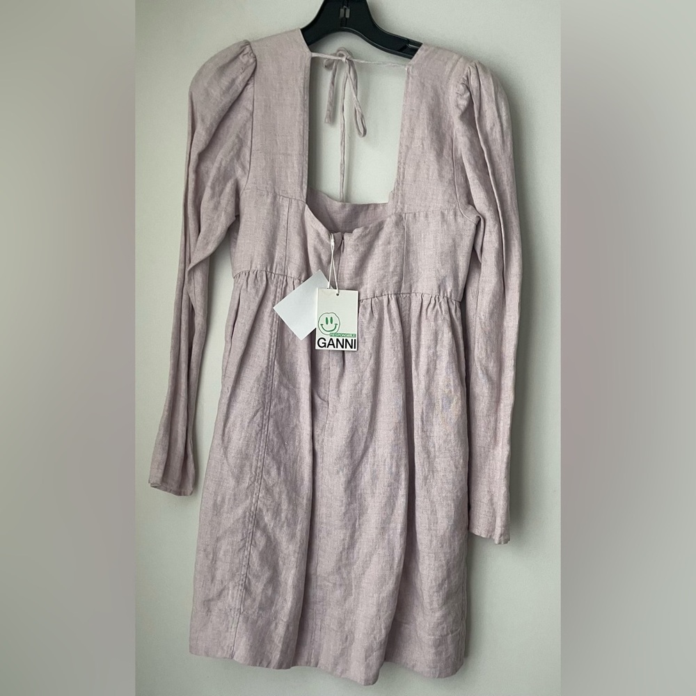Ganni Lilac Hemp Dress Size 38 - Picture 2 of 7